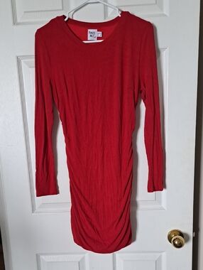 Princess Polly Bright Red Ribbed Crewneck Dress